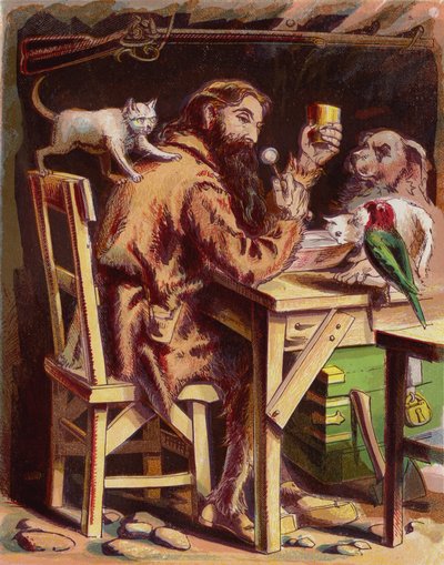 Ilustración para Robinson Crusoe de American School
